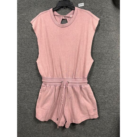 FP Movement Romper Womens Small Pink Solid Drawstring Waist Sleeveless One-Piece - Picture 1 of 6